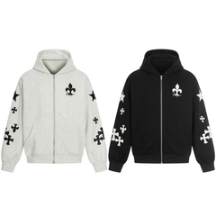 Omirad Cross Emblem Zip Hoodie