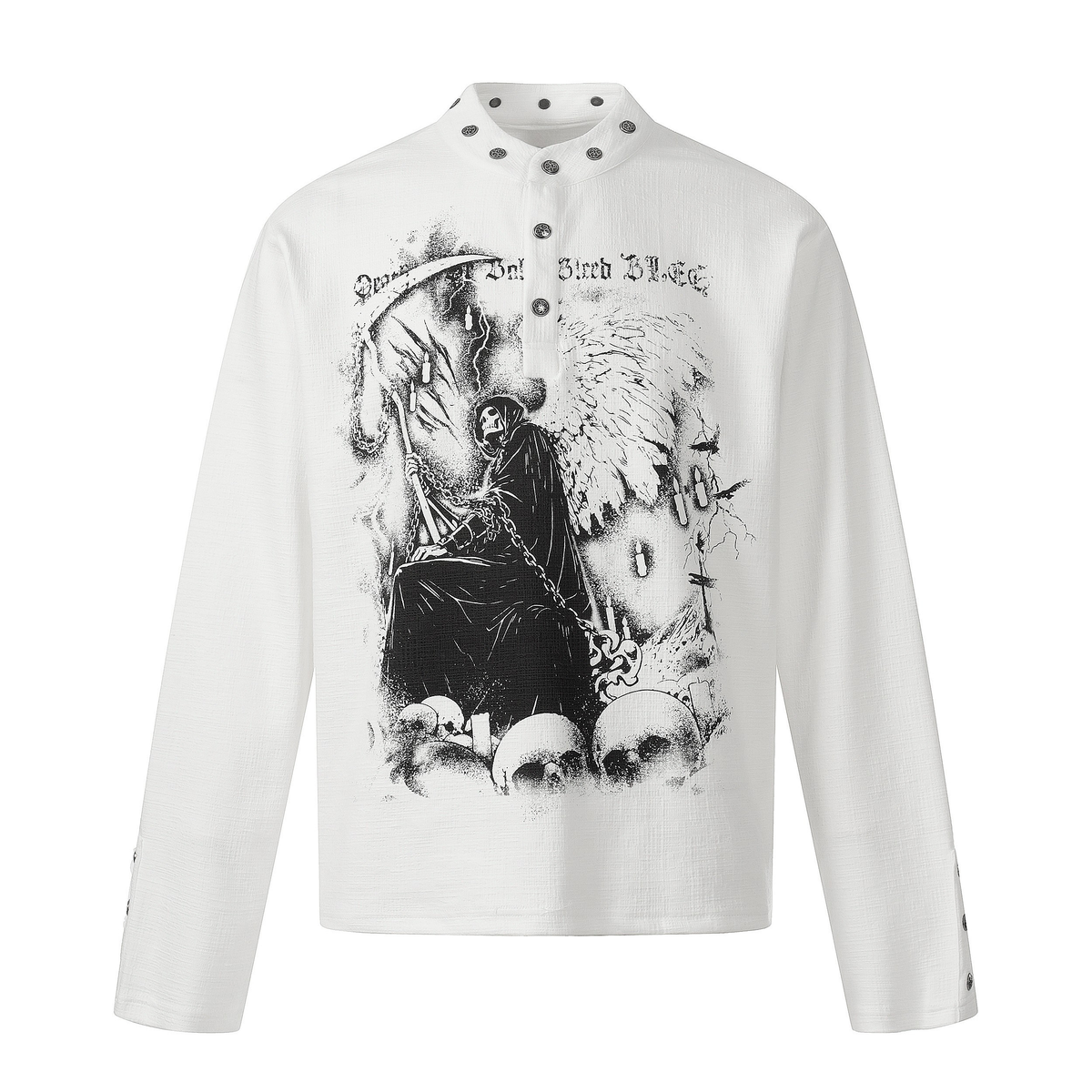 Omirad Graphic Long Sleeve Henley Shirt