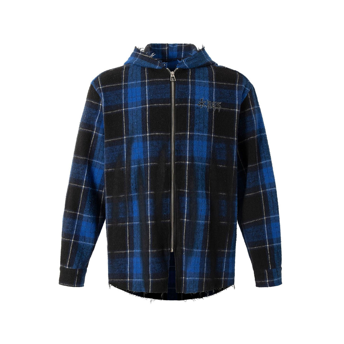 Omirad Plaid Embroidered Hooded Jacket
