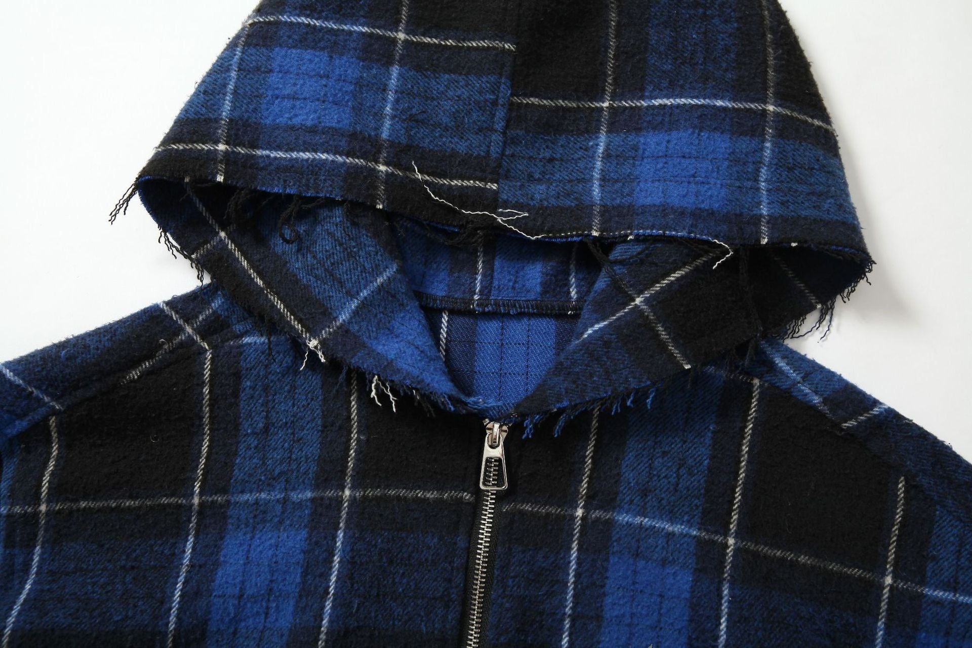 Omirad Plaid Embroidered Hooded Jacket