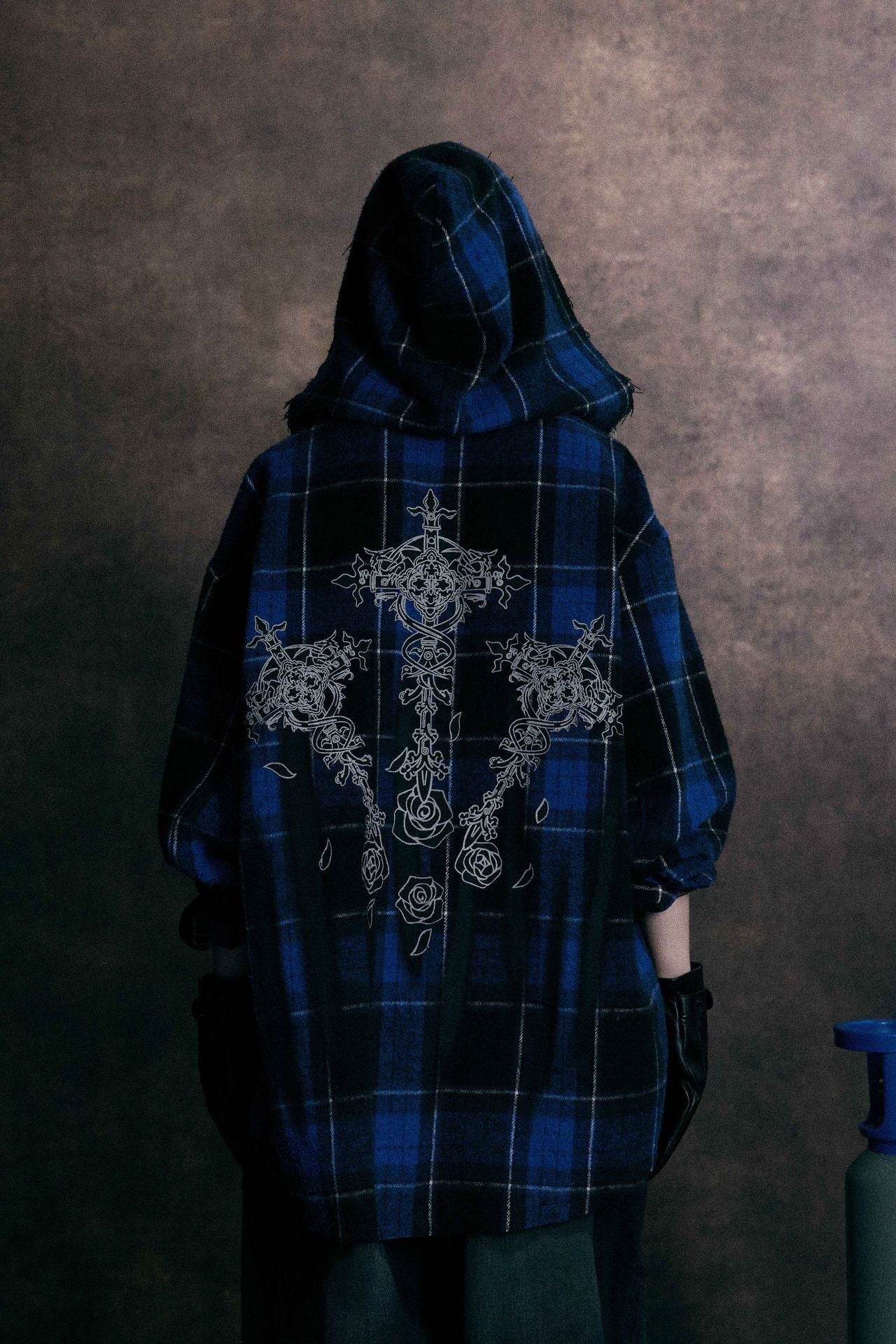 Omirad Plaid Embroidered Hooded Jacket