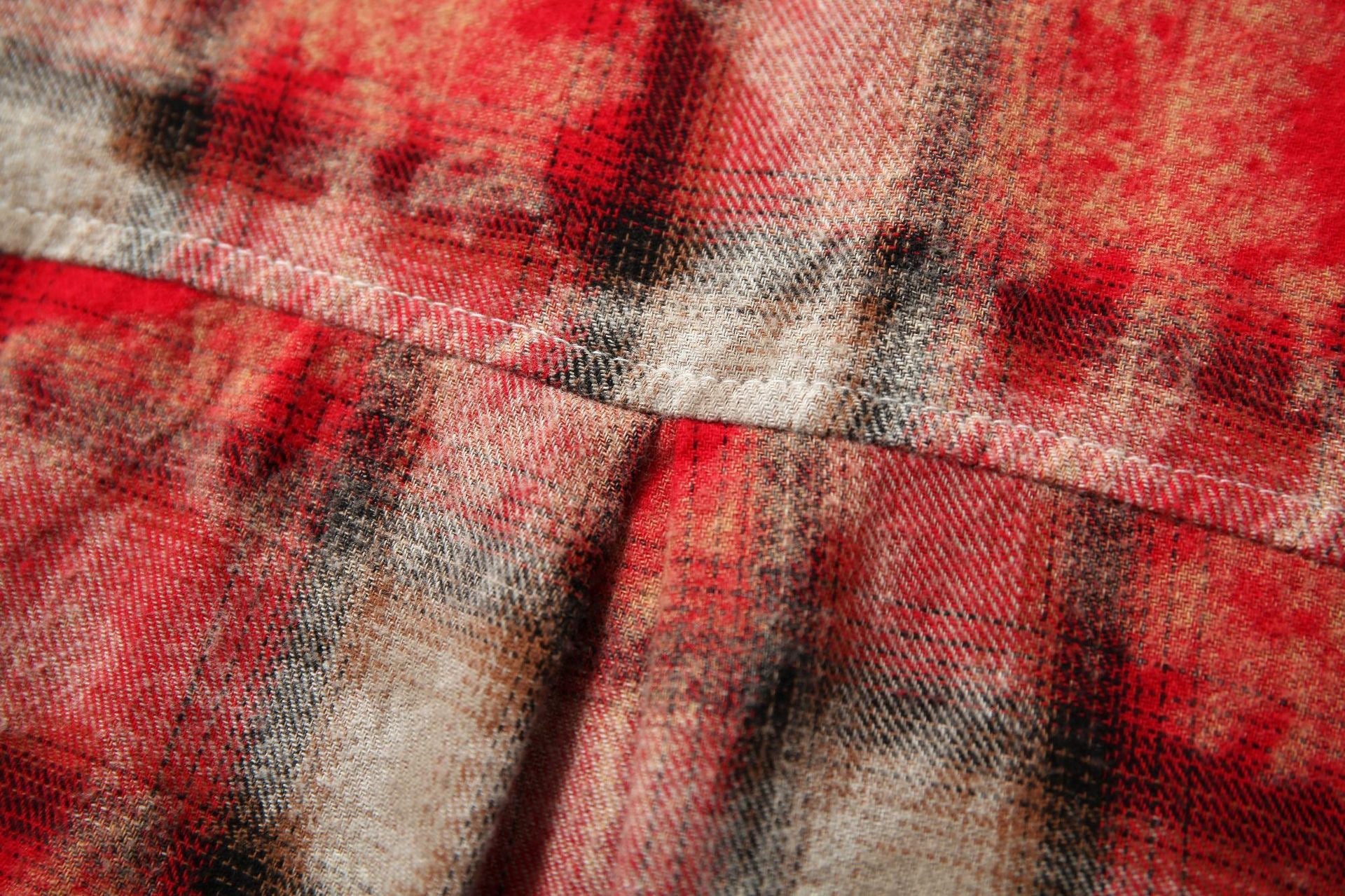 Omirad Distressed Plaid Patchwork Shirt