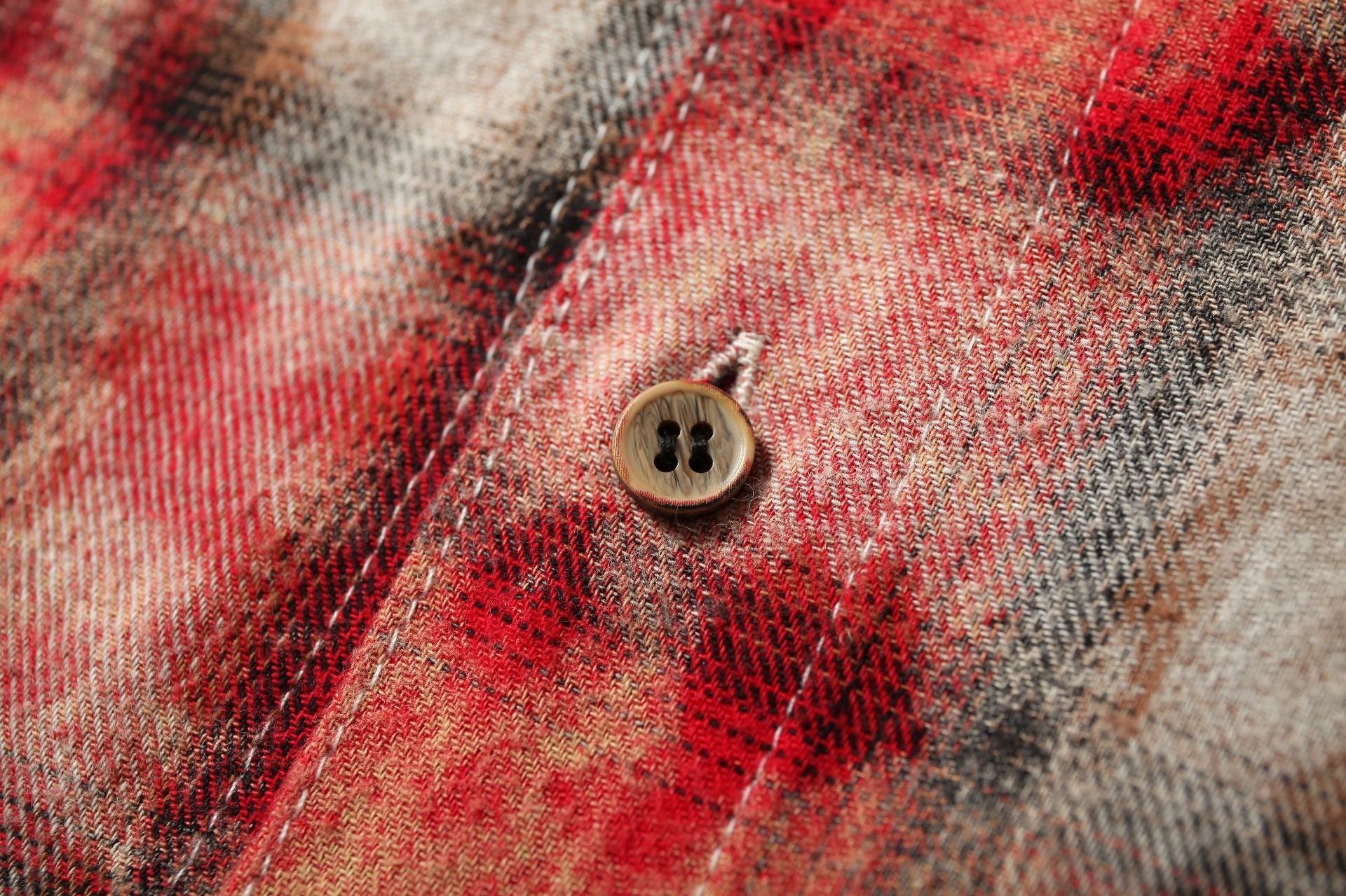 Omirad Distressed Plaid Patchwork Shirt