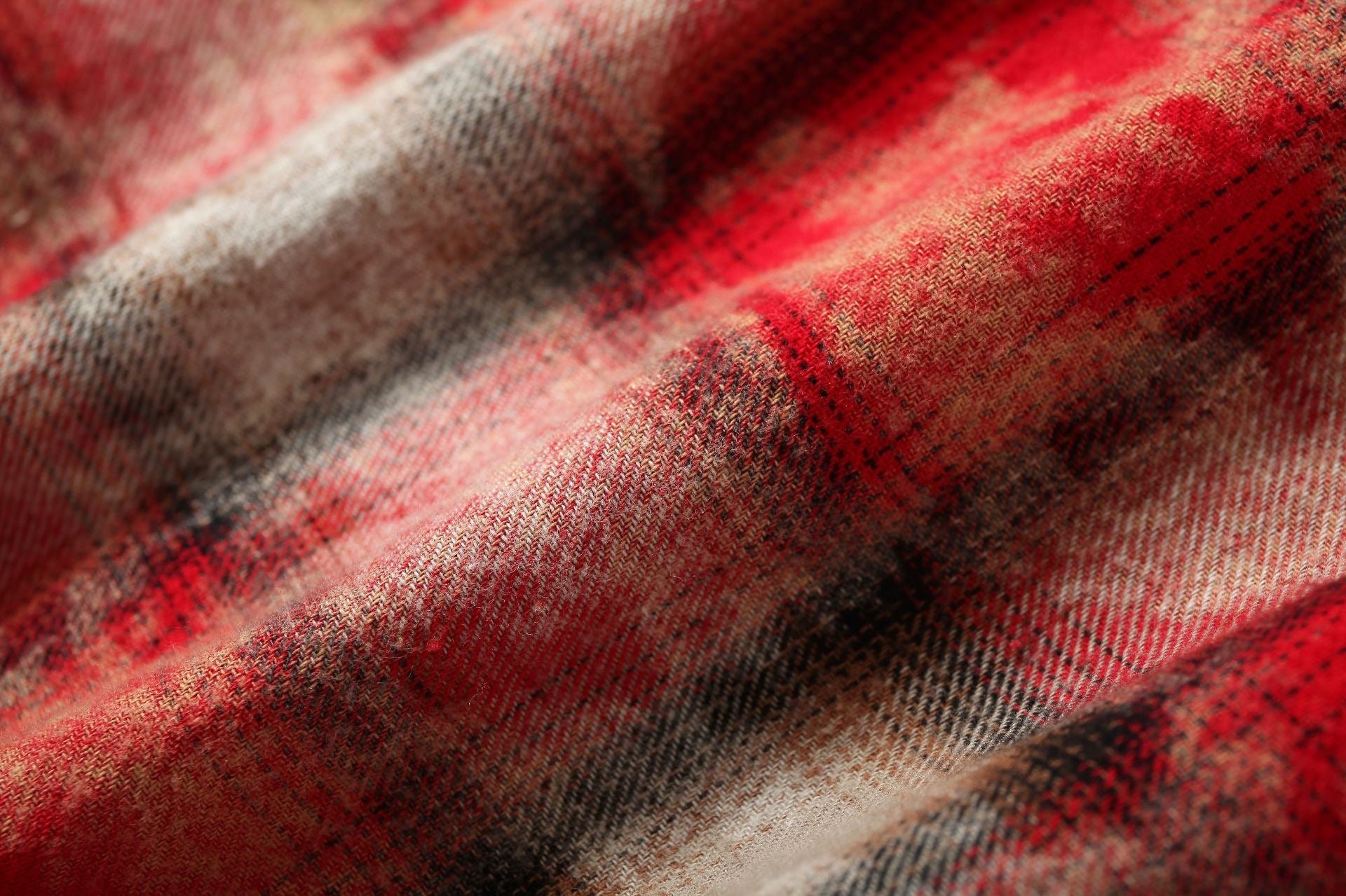 Omirad Distressed Plaid Patchwork Shirt