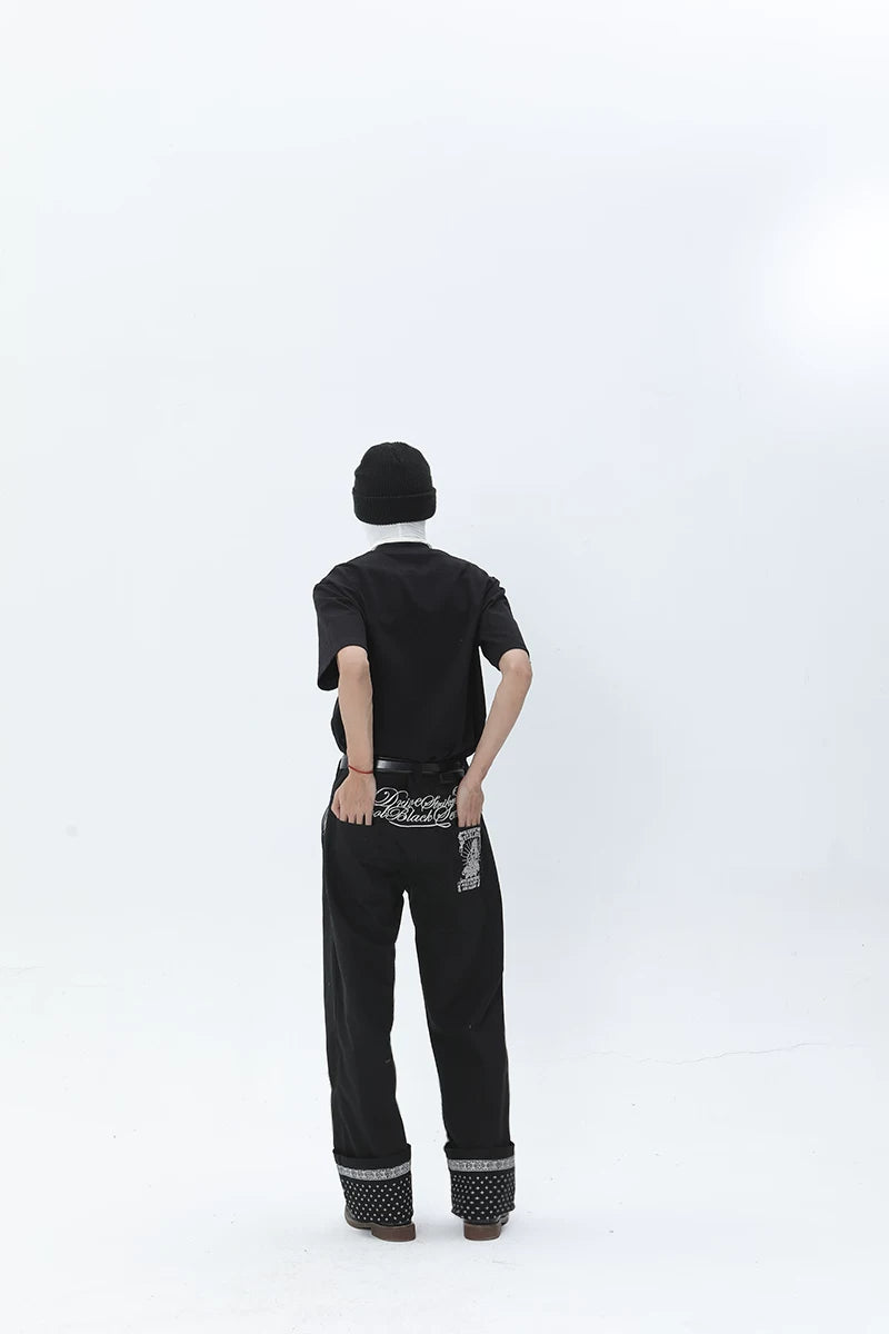 Vintage American Streetwear Heavyweight Embroidered Cargo Pants