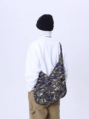 90s Vintage Camouflage Canvas Messenger Crossbody Bag