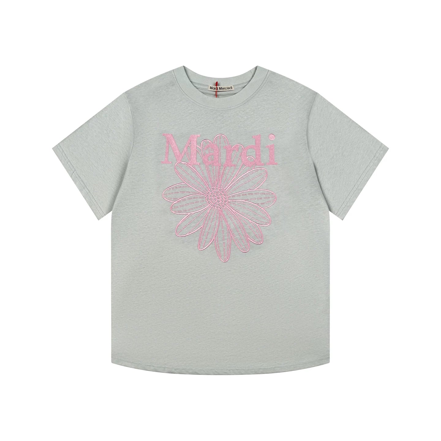 Mardi Embroidered Daisy Flower Summer Cotton Casual Tee