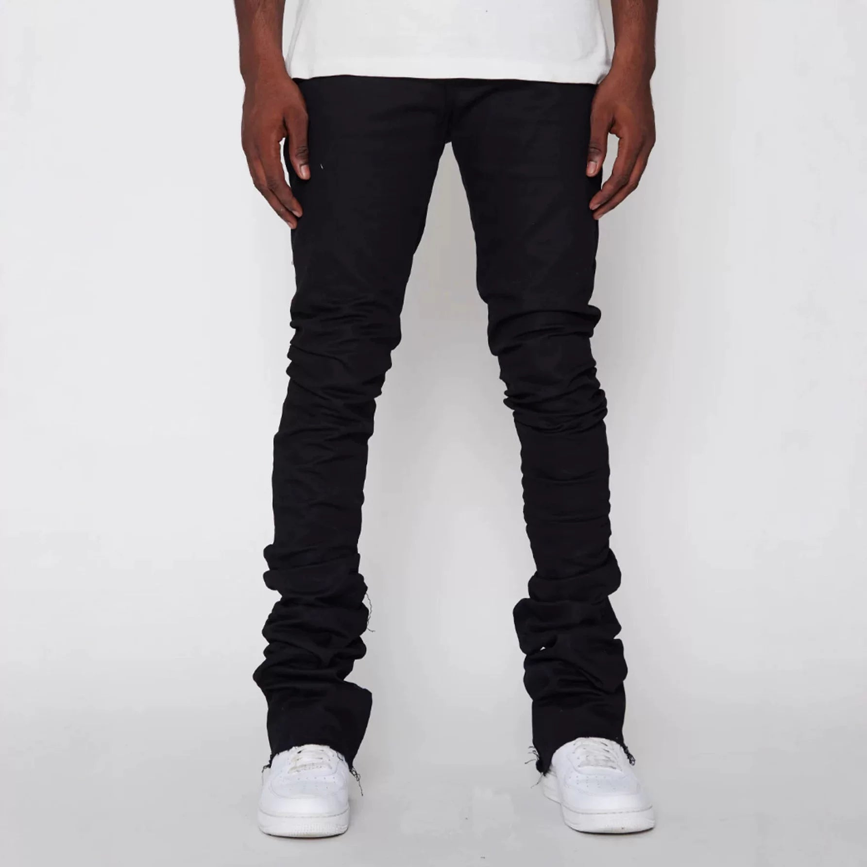 Men's Streetwear Stone Washed Stretch Flared Denim Pants