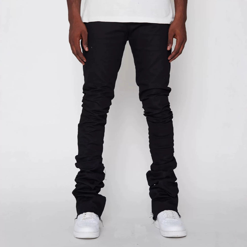 Men's Streetwear Stone Washed Stretch Flared Denim Pants