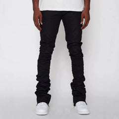 Men's Streetwear Stone Washed Stretch Flared Denim Pants
