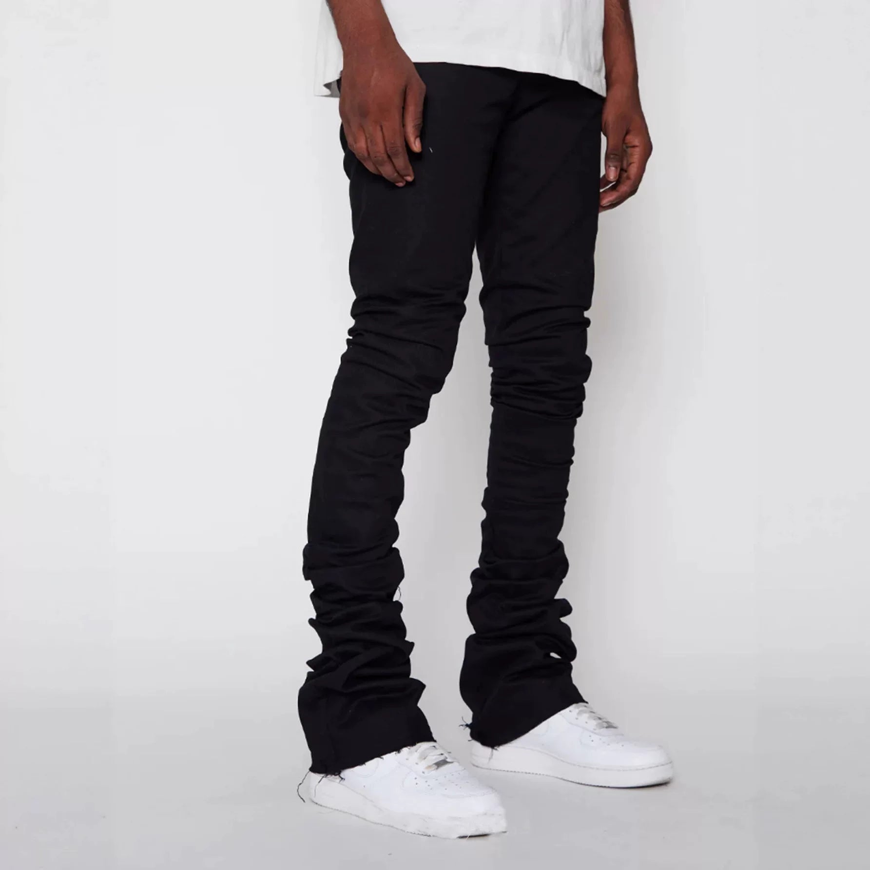 Men's Streetwear Stone Washed Stretch Flared Denim Pants