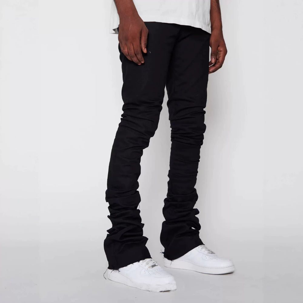 Men's Streetwear Stone Washed Stretch Flared Denim Pants