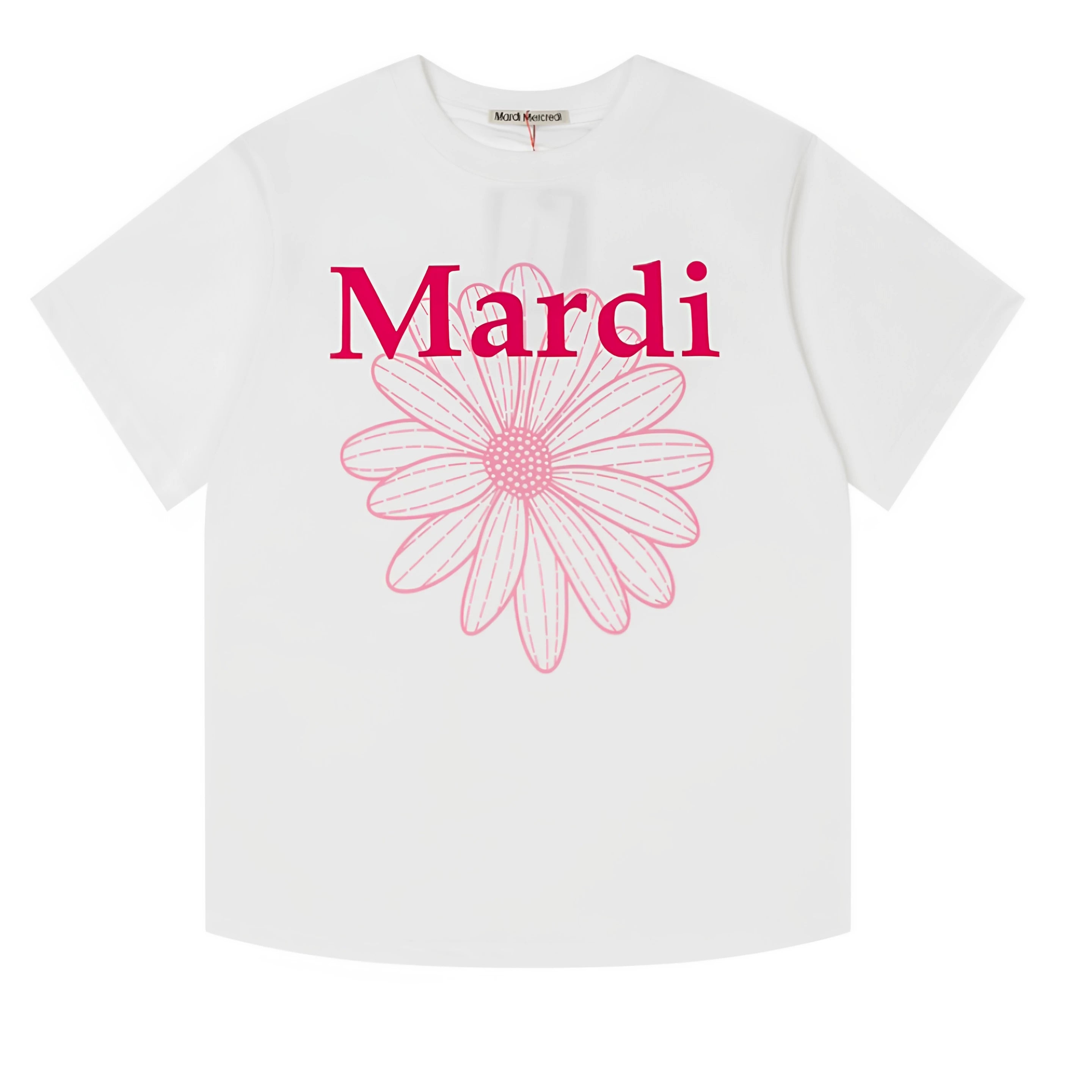Mardi Three Flowers Graphic Summer Cotton Casual Tee