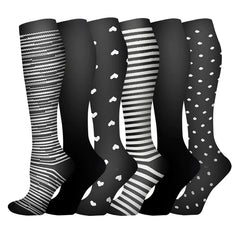 Unisex Compression Sports Socks Moisture Wicking Multi Pack
