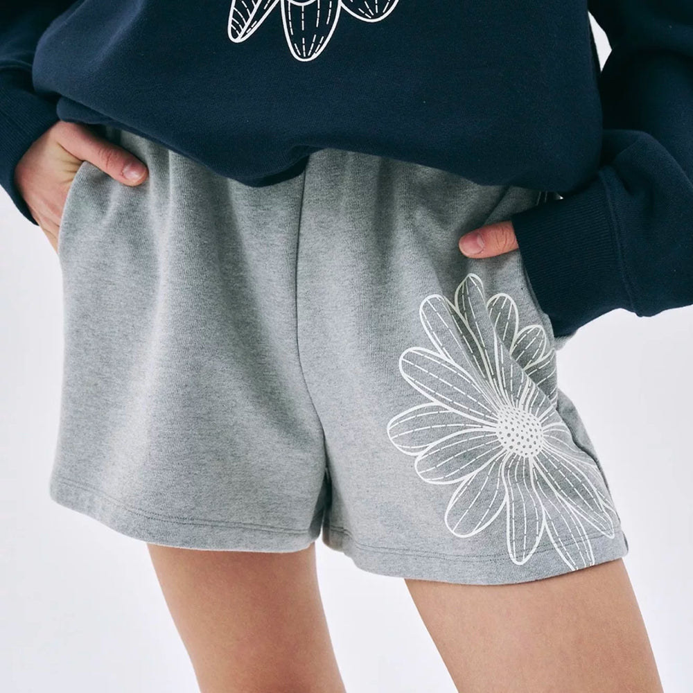 Mardi Flower Print Summer Casual Lounge Cotton Shorts