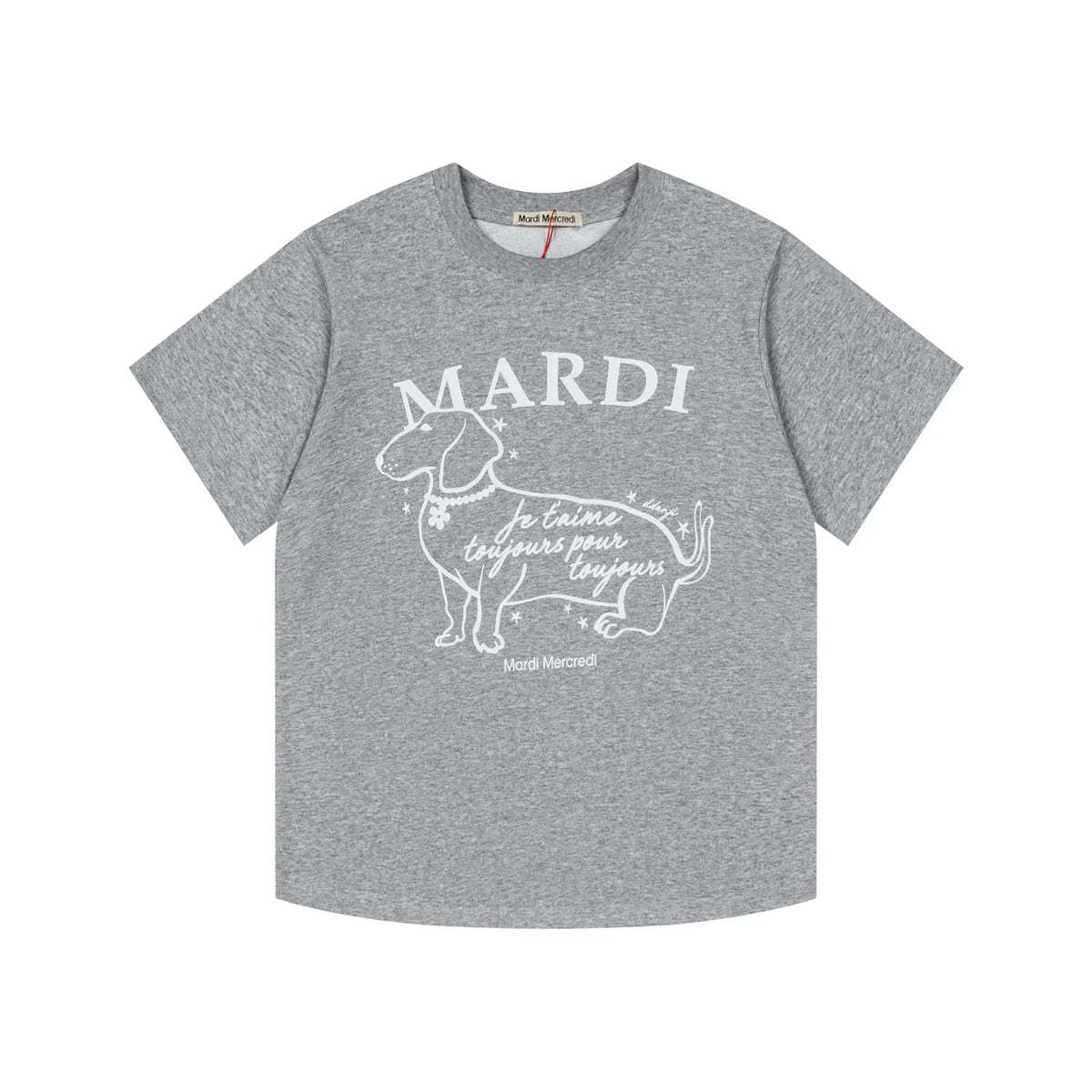 Mardi Side Profile Dog Summer Cotton Casual Tee