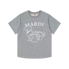Mardi Side Profile Dog Summer Cotton Casual Tee