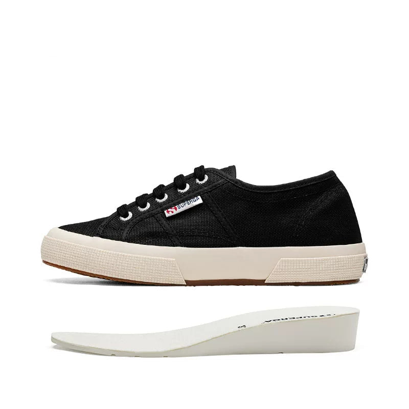 Superga White Canvas Sneakers Hidden Heel Platform Shoes