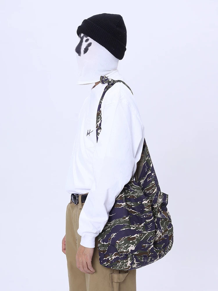 90s Vintage Camouflage Canvas Messenger Crossbody Bag