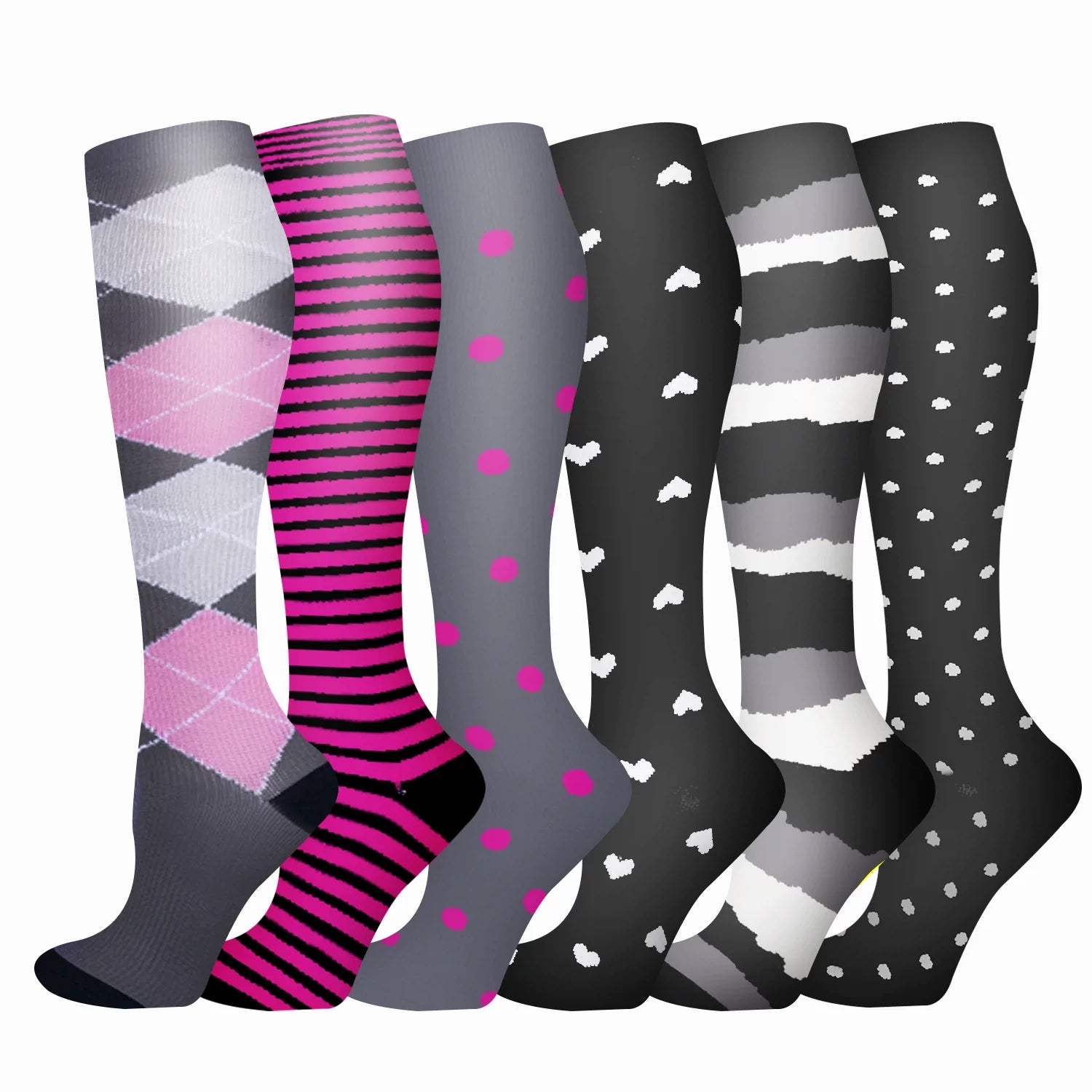 Unisex Compression Sports Socks Moisture Wicking Multi Pack