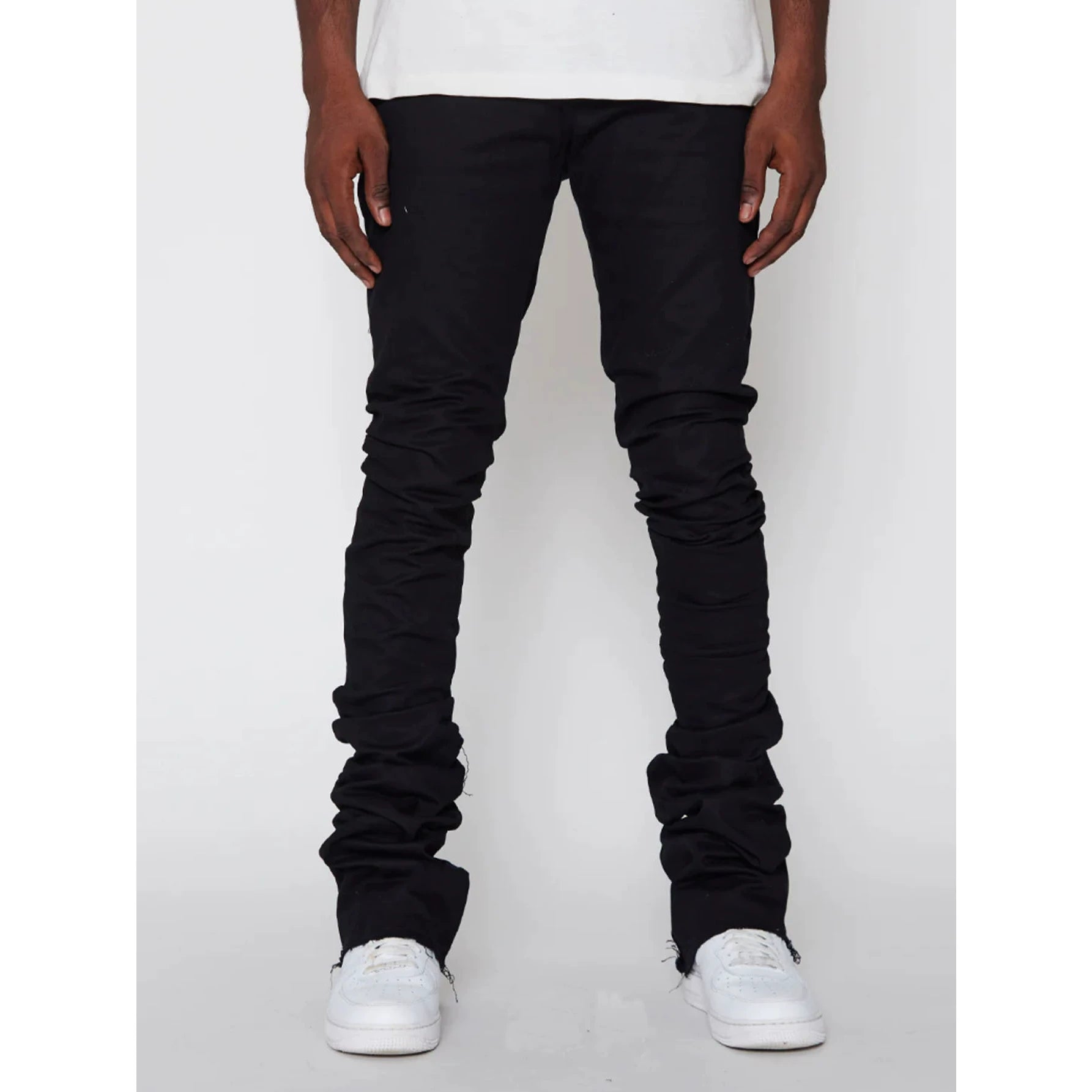 Men's Streetwear Stone Washed Stretch Flared Denim Pants