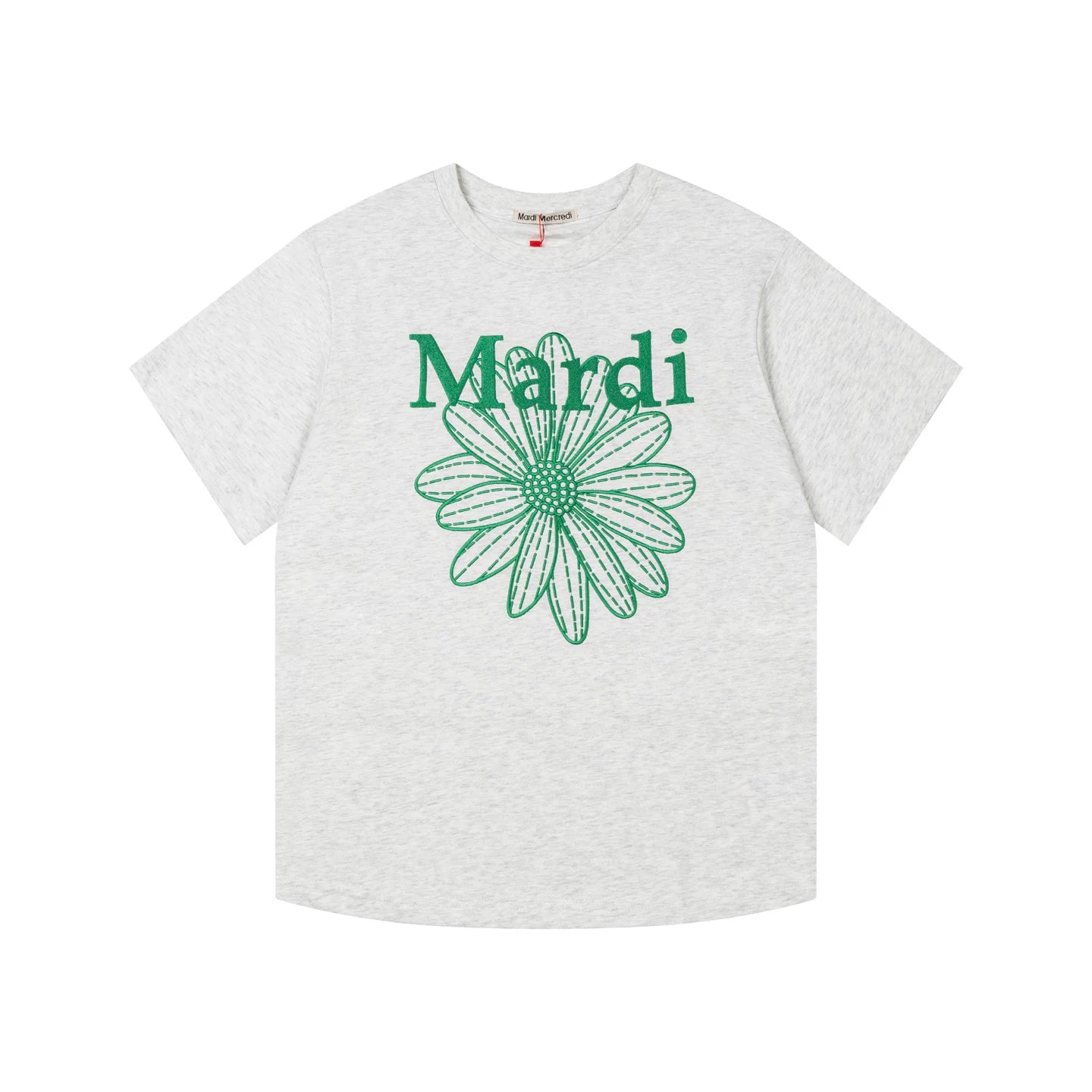 Mardi Embroidered Daisy Flower Summer Cotton Casual Tee