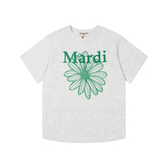 Mardi Embroidered Daisy Flower Summer Cotton Casual Tee