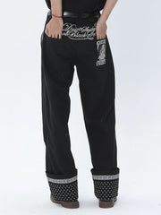 Vintage American Streetwear Heavyweight Embroidered Cargo Pants