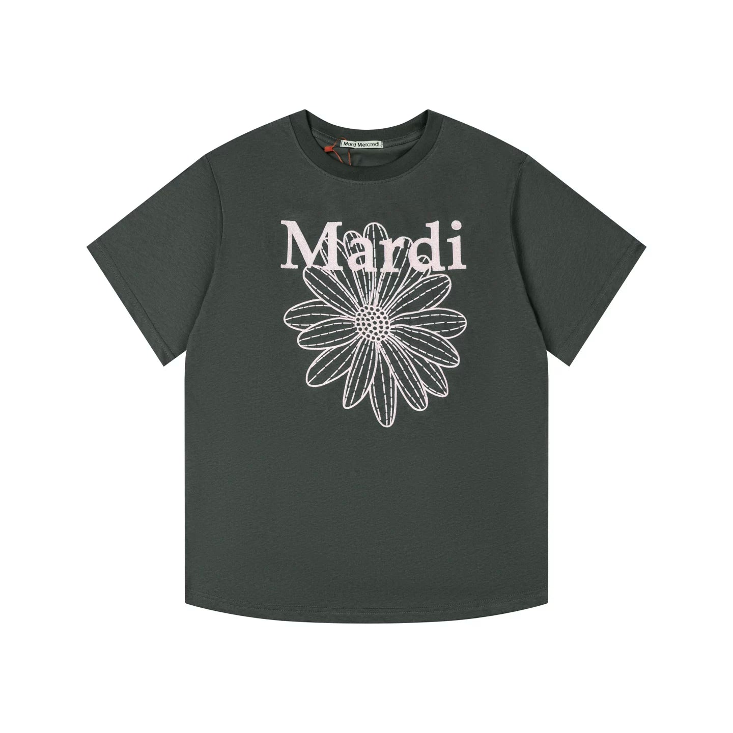 Mardi Embroidered Daisy Flower Summer Cotton Casual Tee