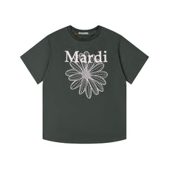 Mardi Embroidered Daisy Flower Summer Cotton Casual Tee