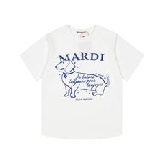 Mardi Side Profile Dog Summer Cotton Casual Tee