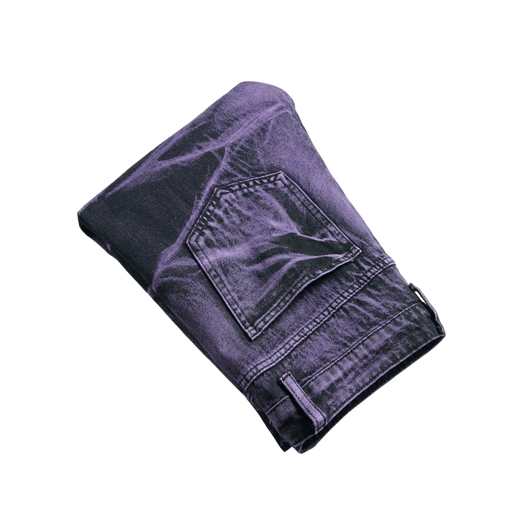 Men's Streetwear Ripped Tie Dye Straight Denim Jeans