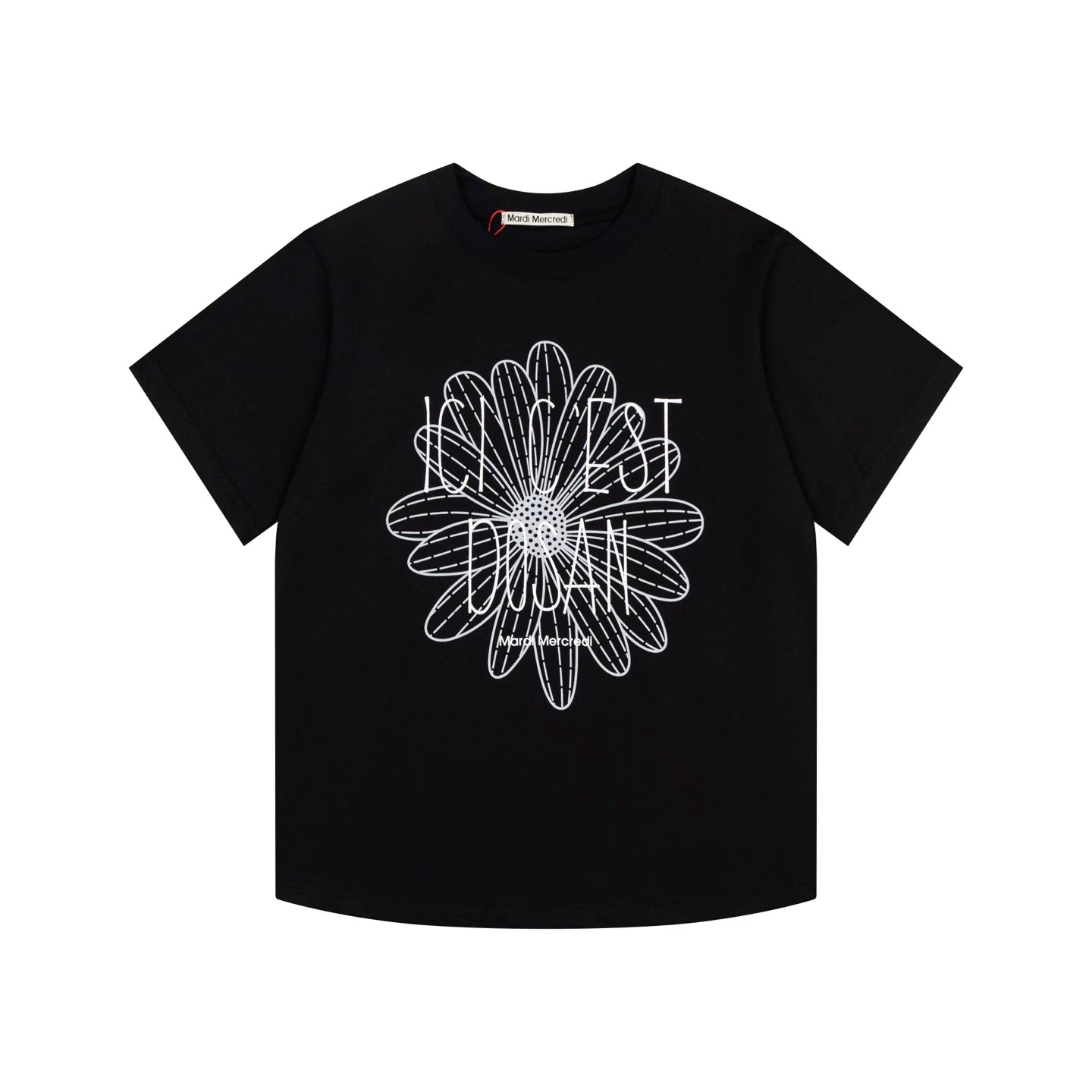 Mardi Three Flowers Graphic Summer Cotton Casual Tee