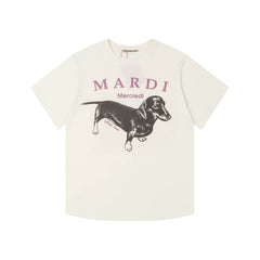 Mardi Dachshund Graphic Summer Casual Cotton Tee Unisex