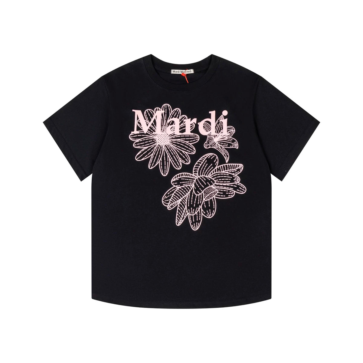 Mardi Three Flowers Graphic Summer Cotton Casual Tee