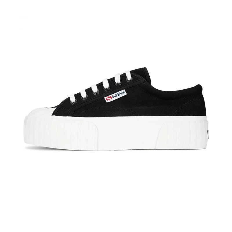Superga Style Platform Canvas Chunky Low Top Sneakers