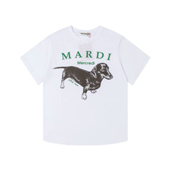 Mardi Dachshund Graphic Summer Casual Cotton Tee Unisex