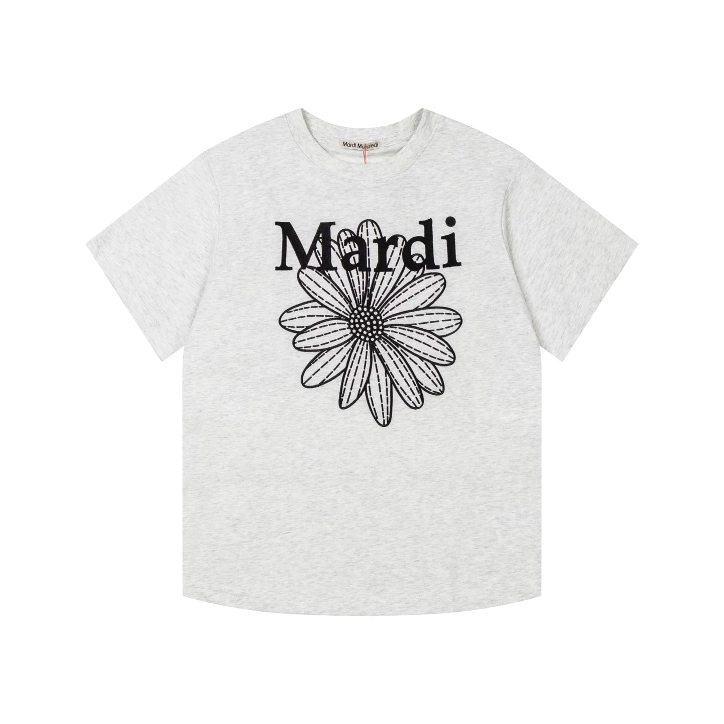 Mardi Embroidered Daisy Flower Summer Cotton Casual Tee