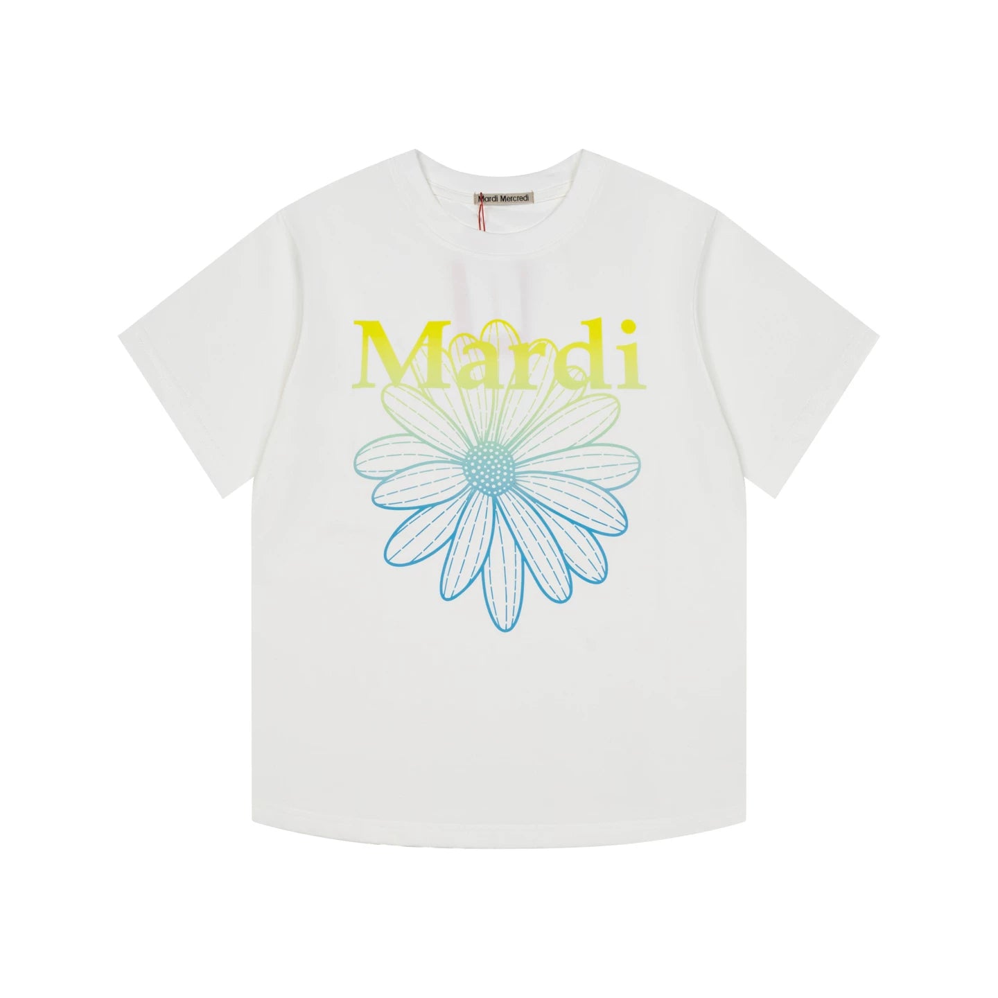 Mardi Gradient Flower Summer Cotton Casual Oversized Tee