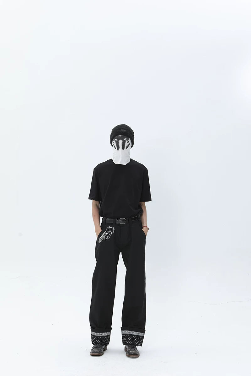 Vintage American Streetwear Heavyweight Embroidered Cargo Pants