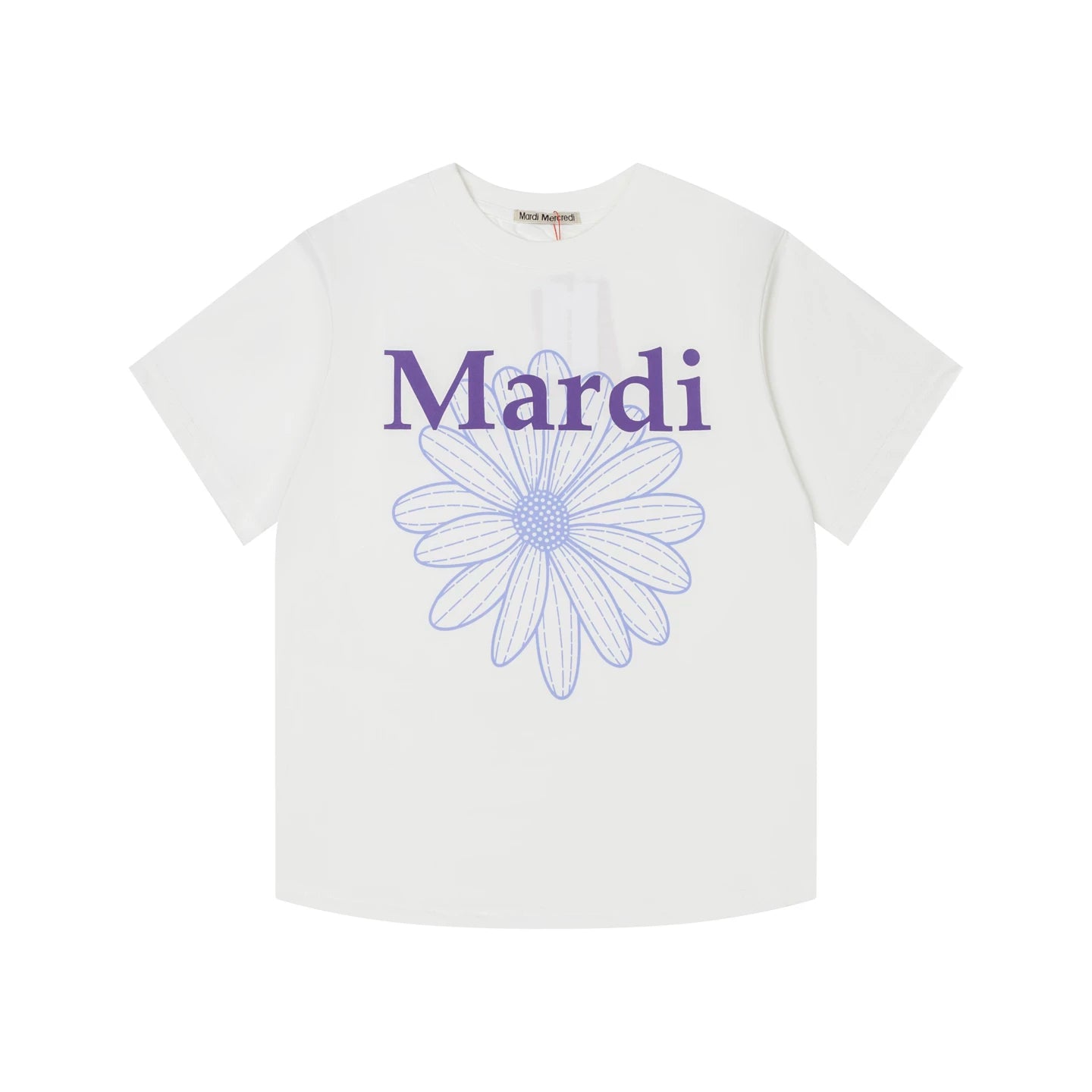 Mardi Embroidered Daisy Flower Summer Cotton Casual Tee