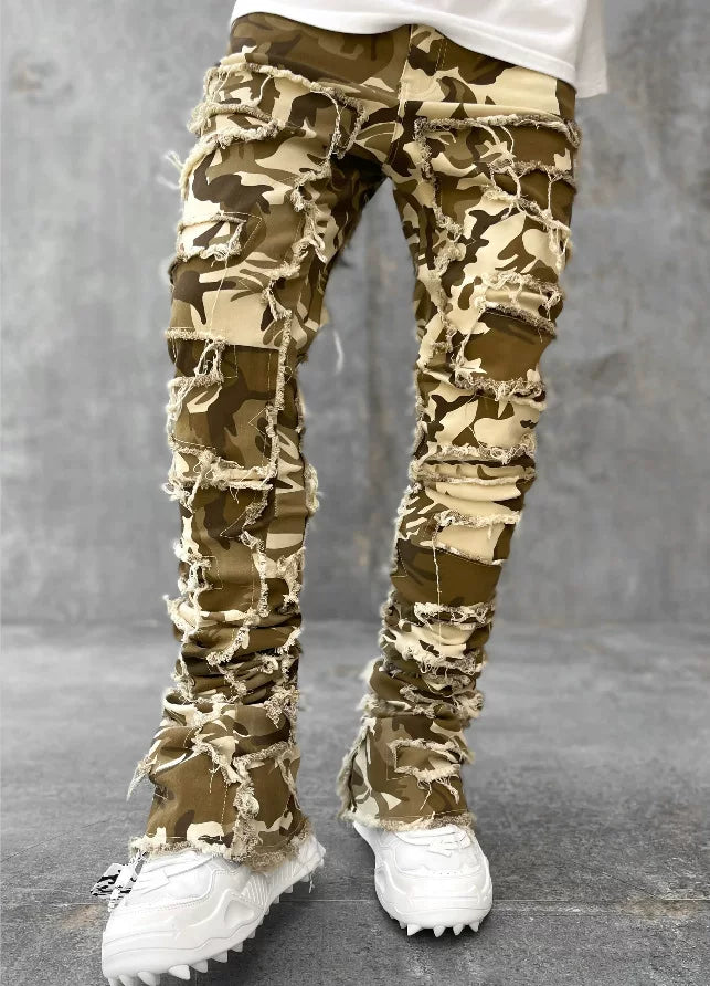 Mens Streetwear Stretch Straight Leg Casual Denim Jeans