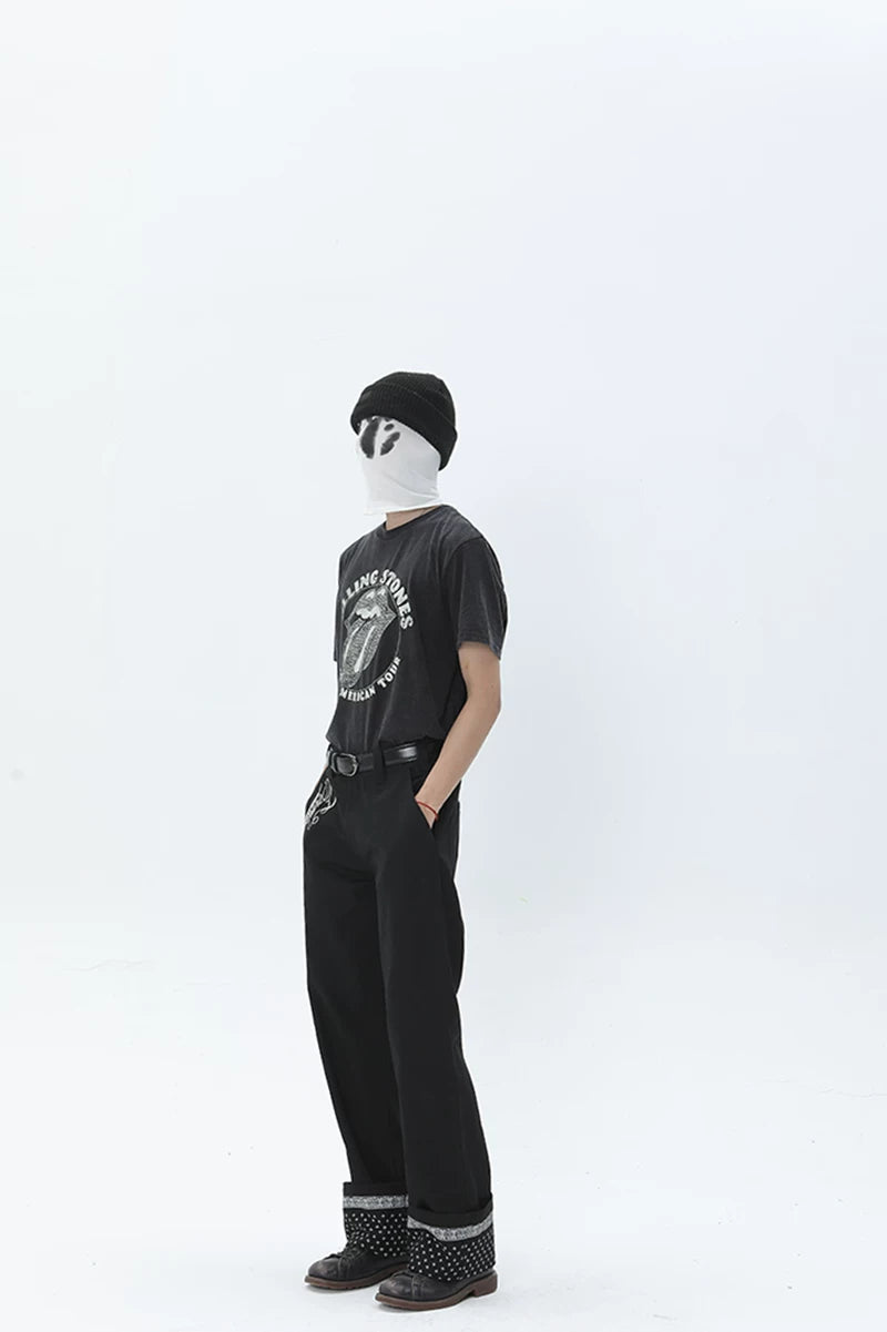 Vintage American Streetwear Heavyweight Embroidered Cargo Pants
