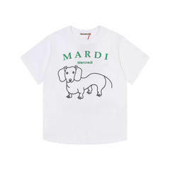 Mardi Dachshund Graphic Summer Casual Cotton Tee Unisex