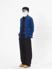 美式复古街头 vintage 灯芯绒 水洗厚实拉链男女情侣宽松外套夹克