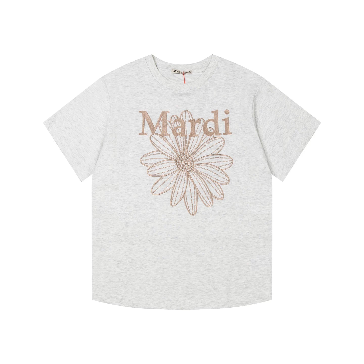 Mardi Embroidered Daisy Flower Summer Cotton Casual Tee