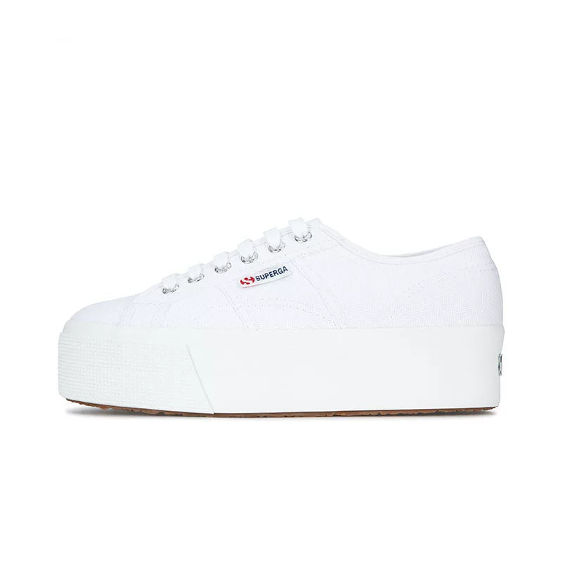 Superga 2790 Womens Platform White Canvas Casual Sneakers