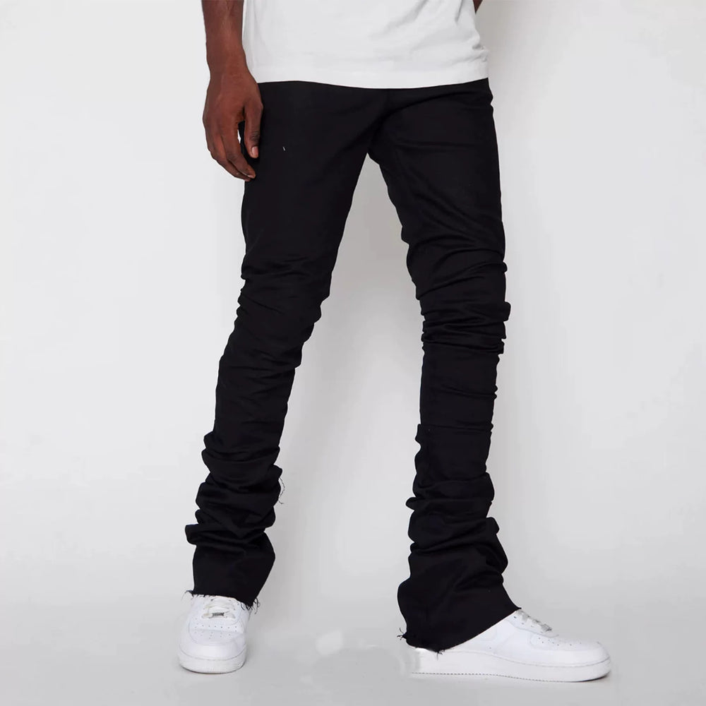 Men's Streetwear Stone Washed Stretch Flared Denim Pants
