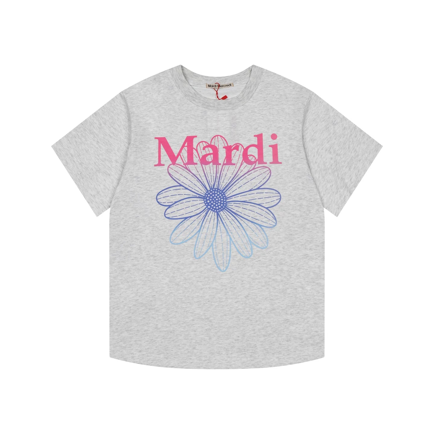 Mardi Gradient Flower Summer Cotton Casual Oversized Tee