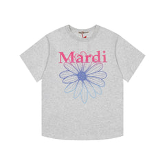 Mardi Gradient Flower Summer Cotton Casual Oversized Tee